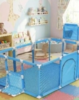 Corral de juego disponible azul y gris