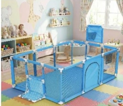 Corral de juego disponible azul y gris