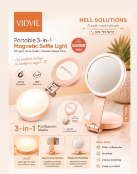 PORTABLE 3 EN 1 VIDVIE MAGNETIC SELFIE LIGH