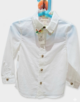 Camisa mangas largas blanca niño con corbatín floreado Cat & Jack, talla: 3T