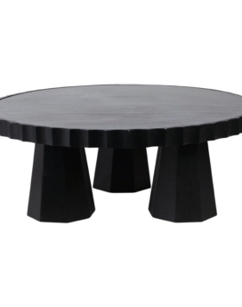 MESA DE CENTRO LUZIA DE 43³ DE MARMOL Y MADERA METALIZADA