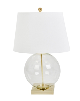 LAMPARA DE MESA CON BASE DE CRISTAL TRANSPARENTE