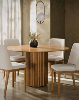 MESA LIVING 1.35 TAMPO LAMINADO REDONDO CINAMON