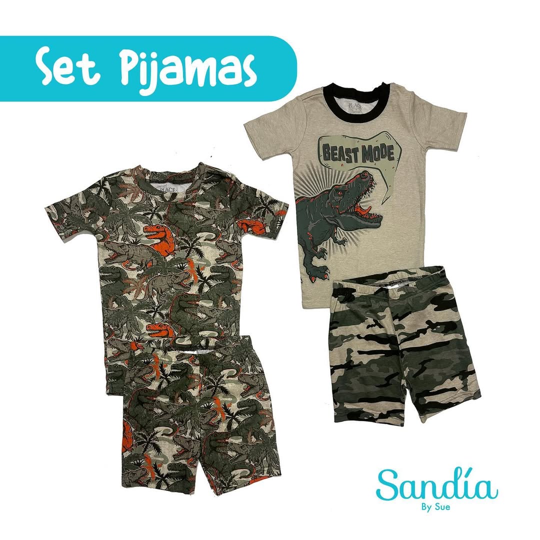 Set 2 pijamas de dinosaurio niño talla: 6