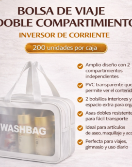 BOLSA DE VIAJE DOBLE CON COMPARTIMIENTO (200 UND X CAJA)