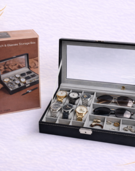 CAJA PARA ALMACENAMIENTO DE RELOJES Y GAFAS (16 UND X CAJA)
