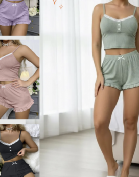 SET DE PIJAMAS 2 PZ SEXY LENGERI  X2546 (16 UND X PAQT)