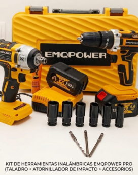 SET DE TALADRO Y TALADRO DE IMPACTO 2 BATERIAS MQ68