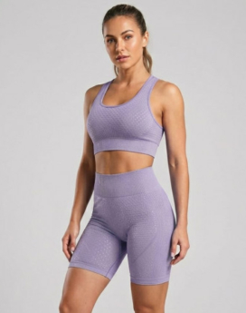SET DEPORTIVO CORTO TOP/ SHORT AM-414 MORADO CLARO