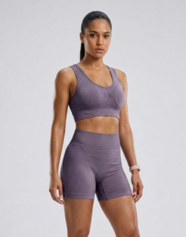 SET DEPORTIVO CORTO TOP/ SHORT AM-414 MORADO CIRUELA