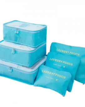 SET BOLSAS DE VIAJE AZUL CLARO