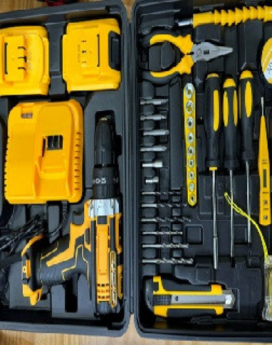 SET CON TALADRO RECARGABLE CON HERRAMIENTAS DW-22 ( 5 UND X CAJA)
