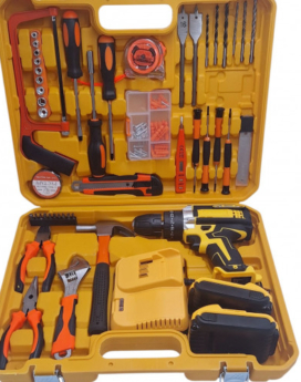SET DE TALADRO 2 BATERIAS 24 PZ AMARILLO EXPLOIT (5 UND x CAJA)