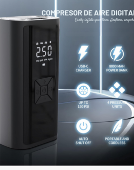 COMPRESOR DE AIRE CON WIRELESS DIGITAL EG-216 (30/20 UND X CAJA)