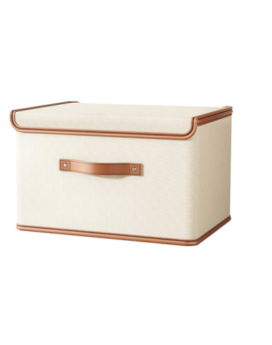 ORGANIZADOR DE ROPA  CON TAPA GRANDE CREMA