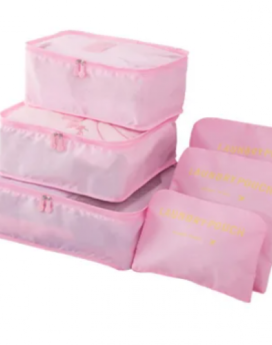 SET BOLSAS DE VIAJE ROSADA