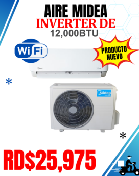AIRE MIDEA INVERTER DE 12,000BTU