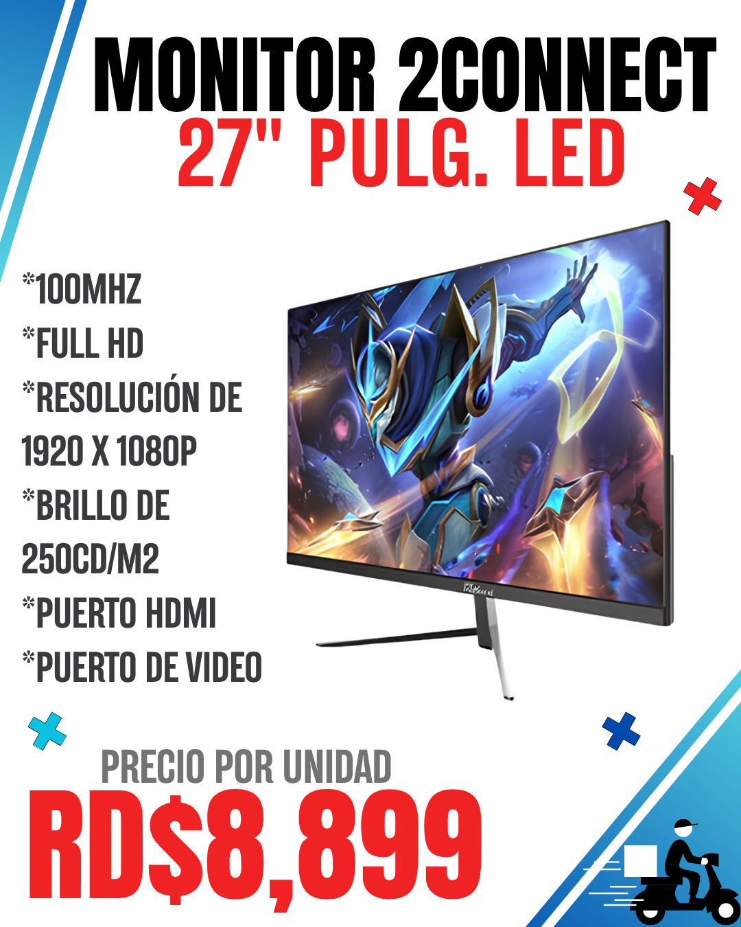 MONITOR GAMING 27" LED 100MZ IPS 2CONNET 2C-MON-2401 FULL HD