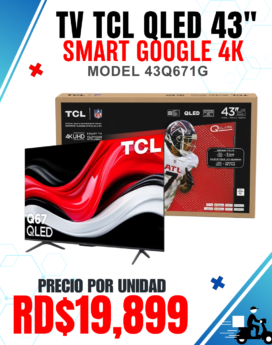 TV TCL QLED 43" SMART GOOGLE 4K