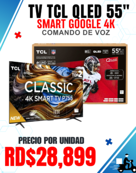 TELEVISOR 55" TCL Q6 QLED SMART 4K GOOGLE C/ COMANDO DE VOZ