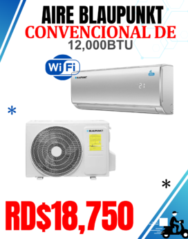 AIRE BLAUPUNKT CONVENCIONAL DE 12,000BTU CON SMART WIFI INCLUIDO