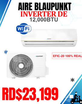 AIRE BLAUPUNKT INVERTER 12,000BTU CON SMART WIFI INCLUIDO, EFIC-20 100% REAL