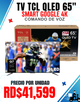 TELEVISOR 65" TCL Q7 QLED SMART 4K GOOGLE C/ COMANDO DE VOZ