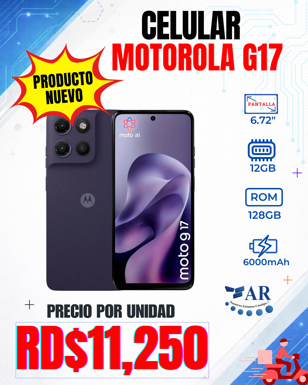 CELULAR MOTOROLA G17, 128GB