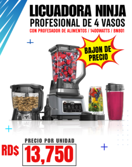 LICUADORA NINJA PROSESIONAL (4 VASOS) 1400 WATTS BN801