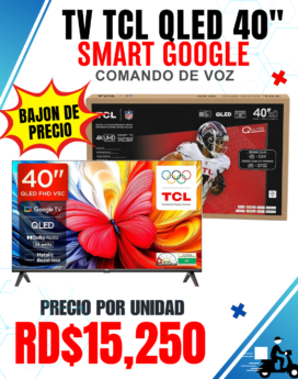 TV TCL QLED 40" SMART GOOGLE COMANDO DE VOZ