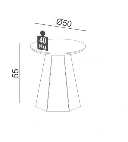 MESA LATERAL 50CM - OFF WHITE / FREIJO - Imagen 3