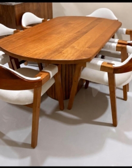 JUEGO DE COMEDOR EN CAOBA 6/S