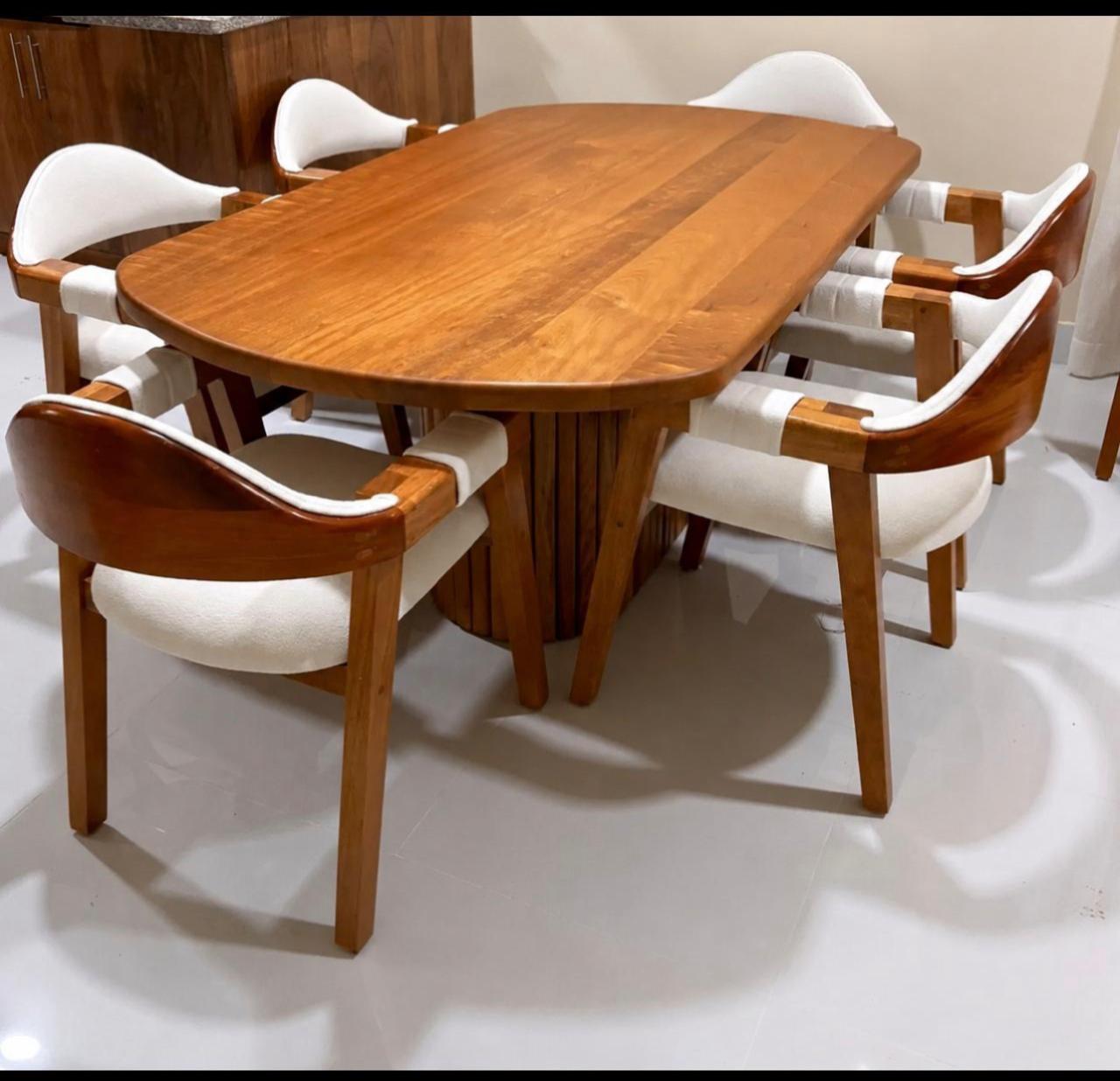JUEGO DE COMEDOR EN CAOBA 6/S