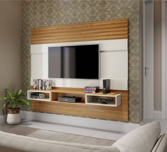 CENTRO ENT PANEL 180CM - OFF WHITE / FREIJO