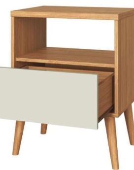 MESA DE NOCHE C/01 CAJON FREIJO/ OFF WHITE