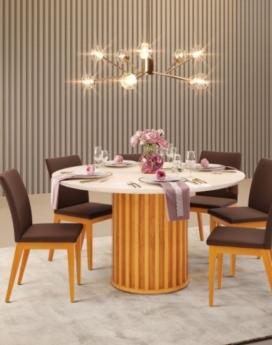 MESA VIENA REDONDA CEDRO / OFF WHITE
