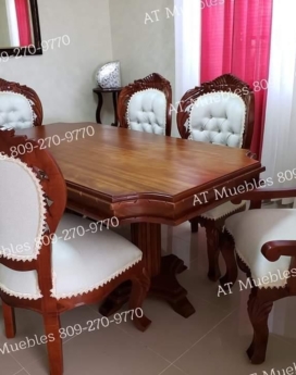 COMEDOR LUIS XV EN CAOBA 6/S Y 8/S