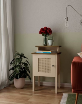MESA DE APOYO CHARLOTTE PINO/ OFF WHITE