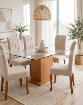 JUEGO DE COMEDOR TAPIZADO 6/S