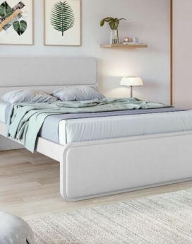 CAMA LOOP 1,40 TEJIDO KORINO BLANCO BLANCO)