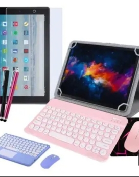 TABLE 10 PULGADAS DE 128 GB CON TECLADO, COVER Y MOUSE. ROSADA, NEGRA Y AZUL